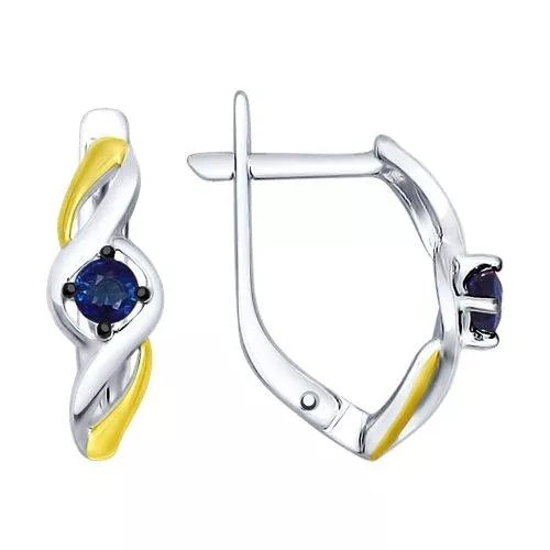 Серьги из серебра с сапфирами