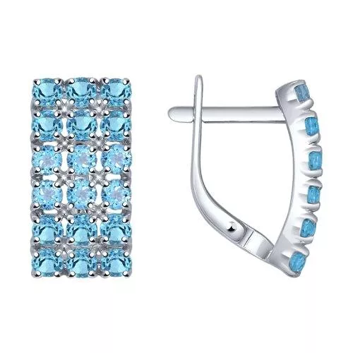 Серьги из серебра с топазами