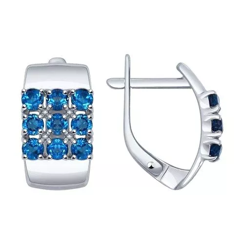 Серьги из серебра с топазами