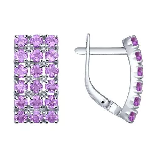Серьги из серебра с аметистами