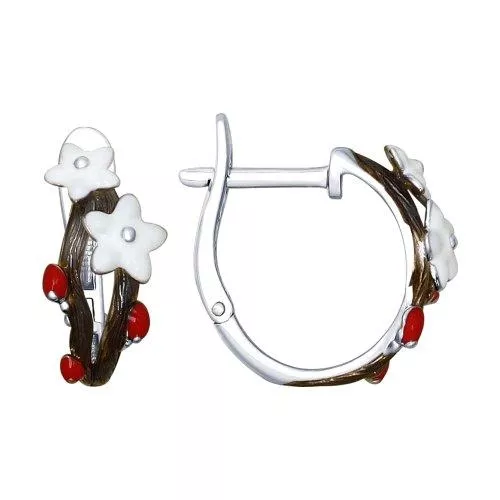 Серьги из серебра с эмалью