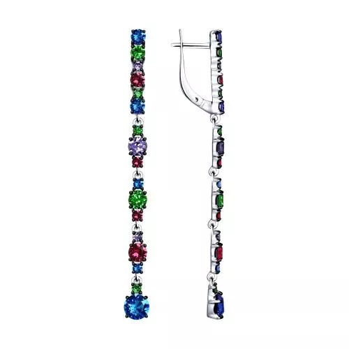 Длинные серьги с кристаллами Swarovski