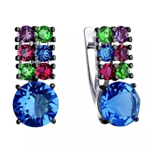 Cерьги из серебра с кристаллами Swarovski