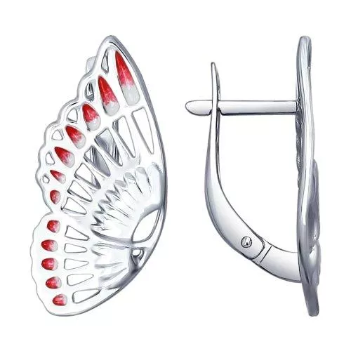 Серьги из серебра с эмалью