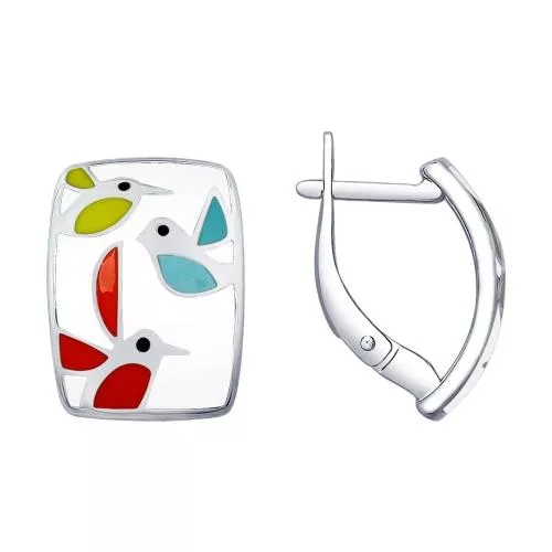 Серьги из серебра с эмалью