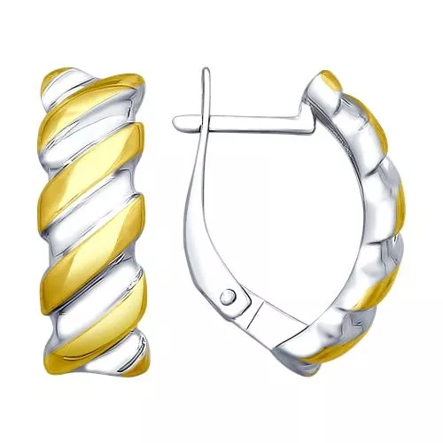 Серьги из золочёного серебра