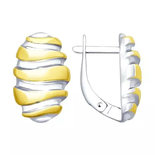 Серьги из золочёного серебра
