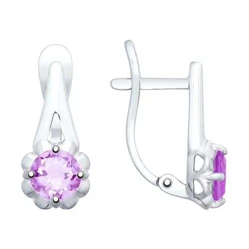 Серьги из серебра с аметистами