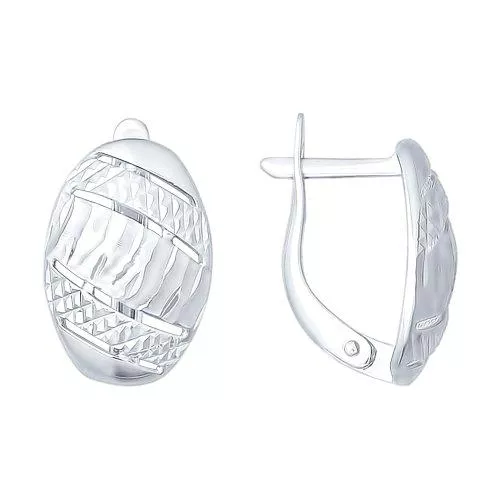 Серьги из серебра с алмазной гранью