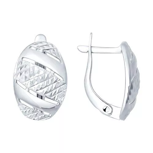 Серьги из серебра с алмазной гранью