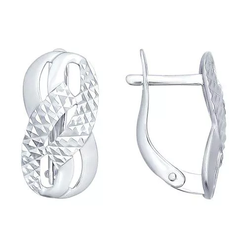 Серьги из серебра с алмазной гранью