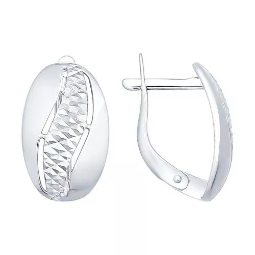 Серьги из серебра с алмазной гранью