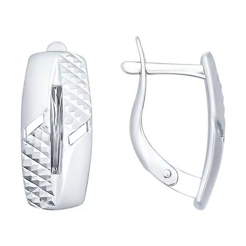 Серьги из серебра с алмазной гранью