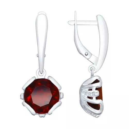 Серьги из серебра с ситаллами