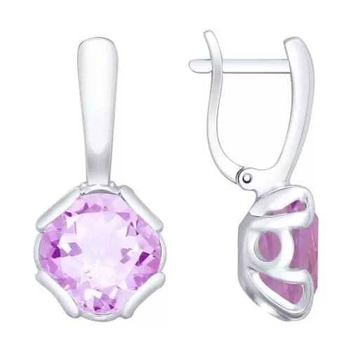 Серьги из серебра с аметистами