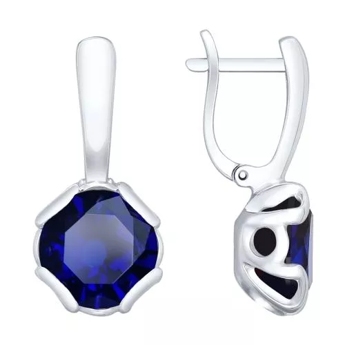 Серьги из серебра с ситаллами