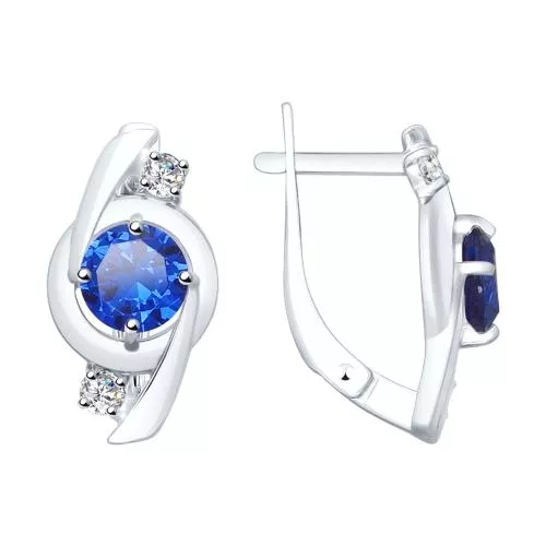 Серьги из серебра с фианитами