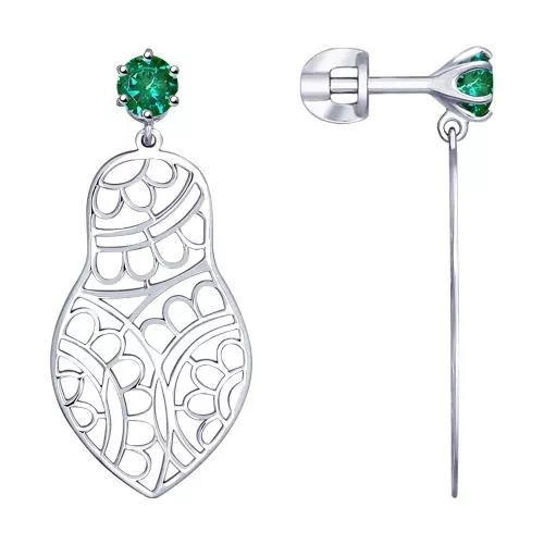 Ажурные серьги из серебра «Матрёшки»