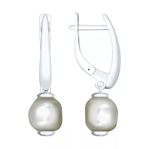 Серьги из серебра с жемчугом Swarovski