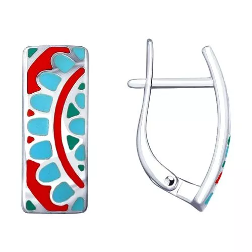 Серьги из серебра с эмалью