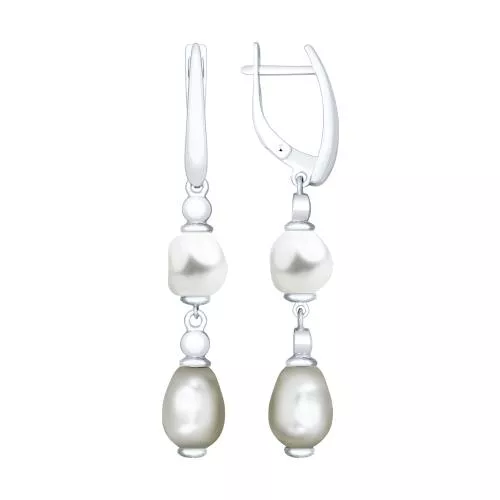 Серьги из серебра с жемчугом Swarovski