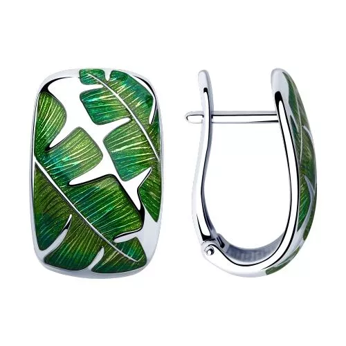 Серьги из серебра с эмалью