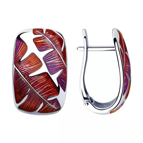 Серьги из серебра с эмалью