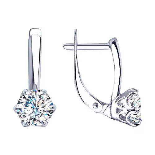 Серьги из серебра со Swarovski Zirconia