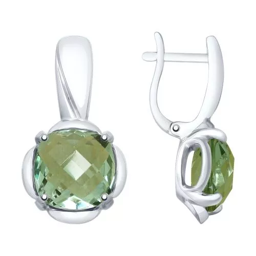 Серьги из серебра с кварцем