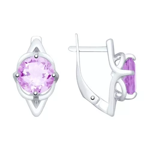 Серьги из серебра с аметистами