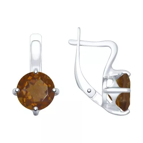 Серьги из серебра с раухтопазами