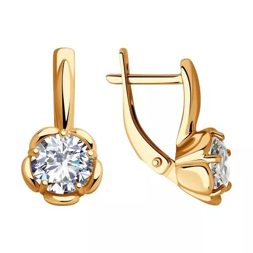 Серьги из серебра с фианитами