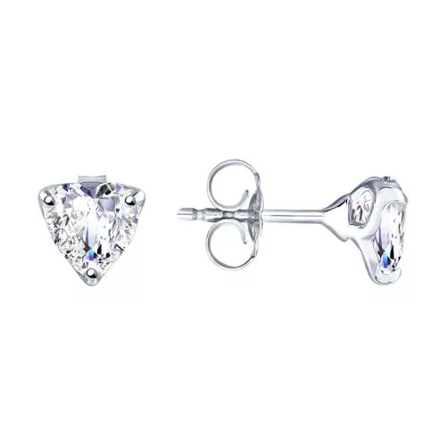 Серьги из серебра с фианитами