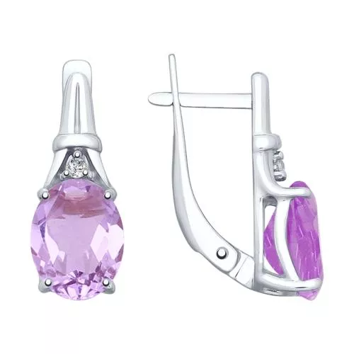 Серьги из серебра с аметистами