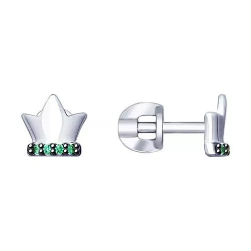 Серьги из серебра с фианитами