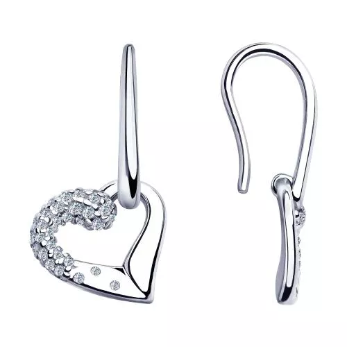 Серьги из серебра с фианитами