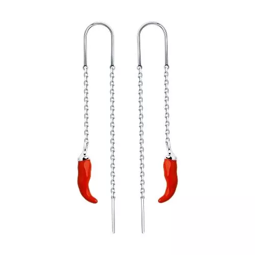 Серьги из серебра с эмалью