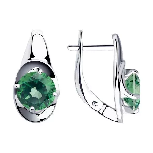 Серьги из серебра с фианитами