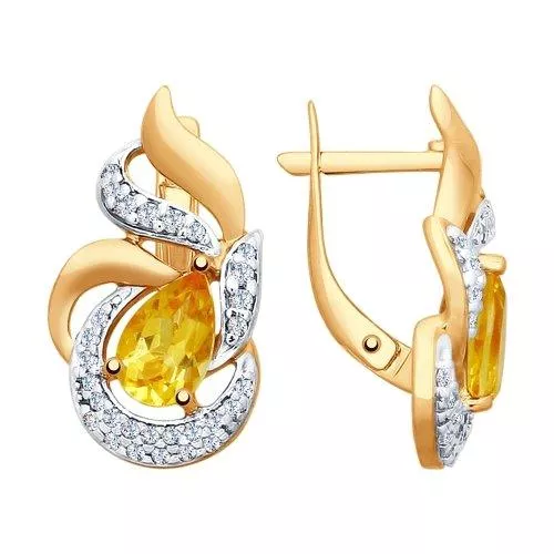 Серьги из золочёного серебра