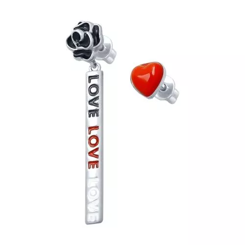 Серьги из серебра с эмалью