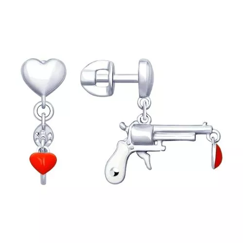 Серьги из серебра с эмалью