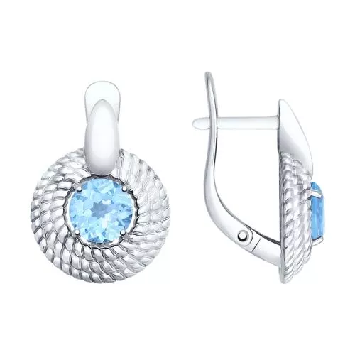 Серьги из серебра с топазами