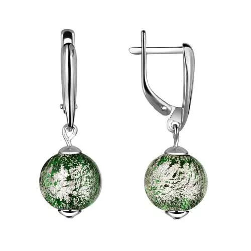 Серебряные серьги с муранским стеклом