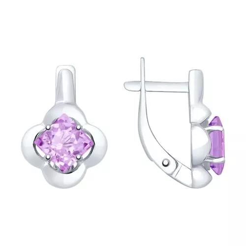 Серьги из серебра с аметистами