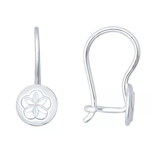 Серьги из серебра с алмазной гранью