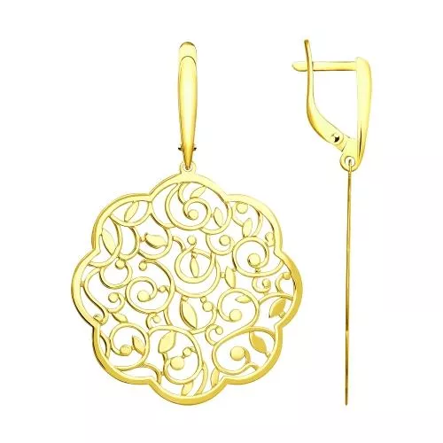 Серьги из золочёного серебра