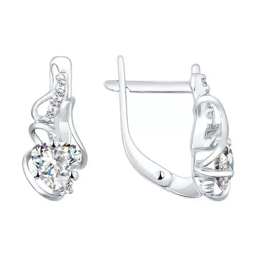 Серьги из серебра с фианитами