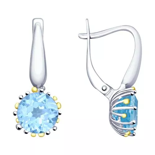 Серьги из серебра с топазами