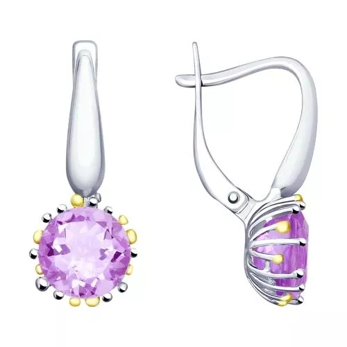 Серьги из серебра с аметистами