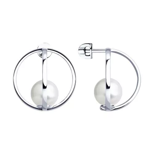 Серьги из серебра с жемчугом